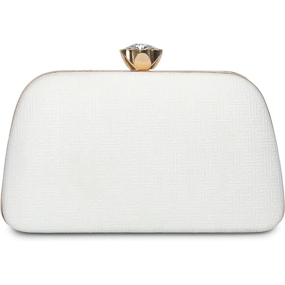 Women's White unique Elegant Evening Wedding Party And Formal Events Bag - Picture 1 of 6